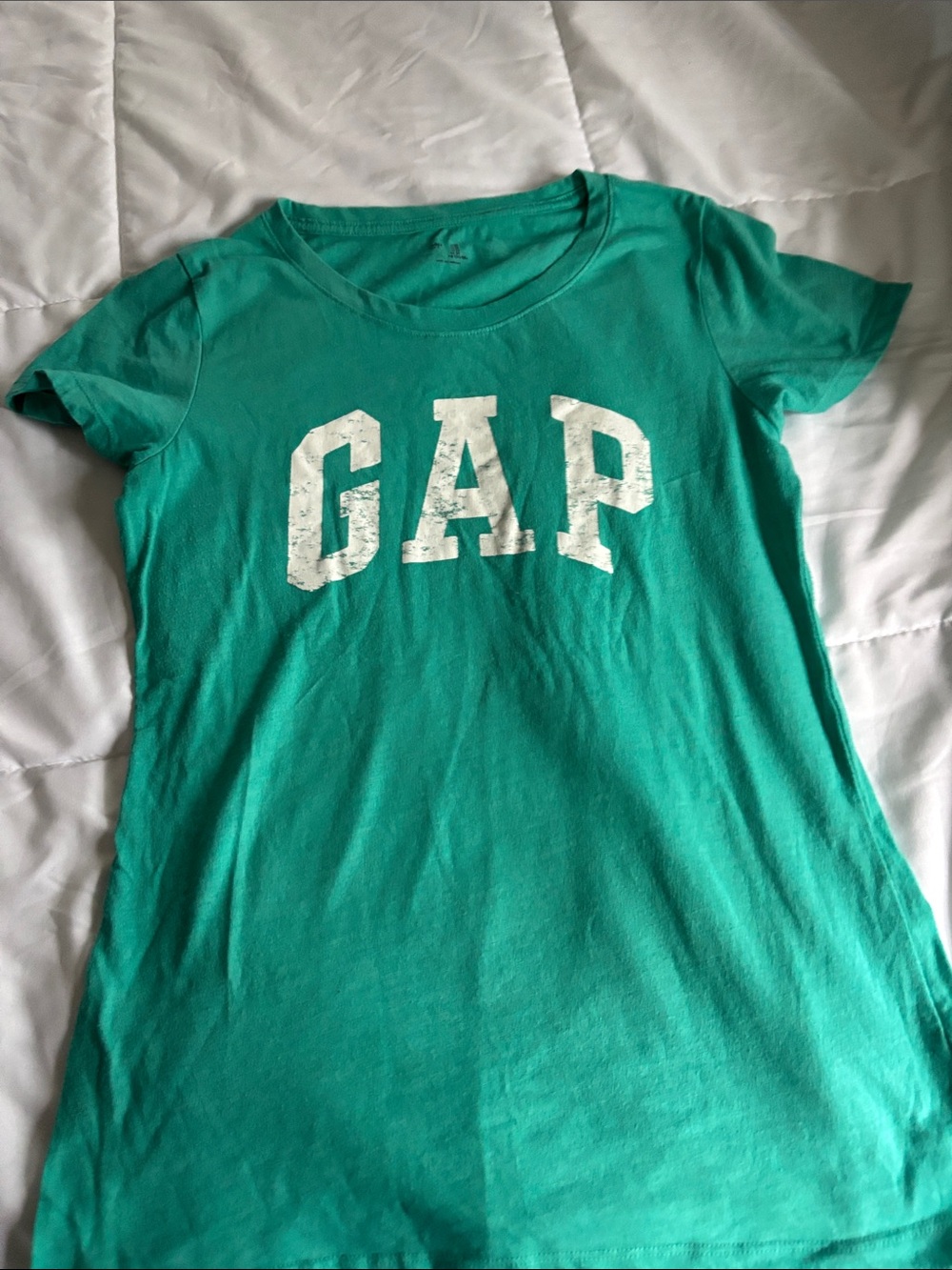 GAP Girls Short Sleeve Teal Logo Tee